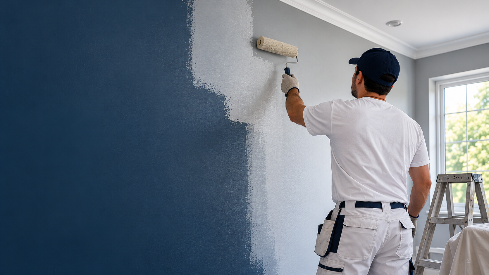 Professional painter at work